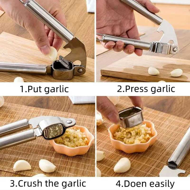 Eco-Friendly Stainless Steel Manual Garlic Press – Durable & Easy-to-Clean Kitchen Tool