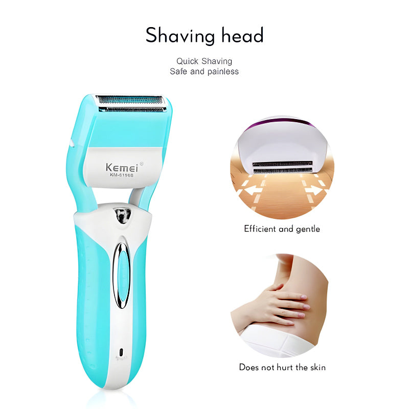 Kemei KM-6198B 3-in-1 Multifunction Electric Shaver, Callus Remover & Epilator – Professional Beauty Tool Kit for Women