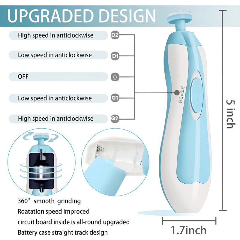 6-in-1 Safe & Efficient Electric Baby Nail Trimmer – Multi-Functional Grooming Kit for All Ages