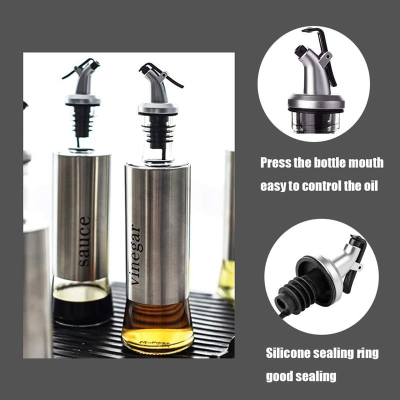 500ml High-Quality Stainless-Steel Covered Smart Glass Oil Bottle – Elegant & Airtight Dispenser