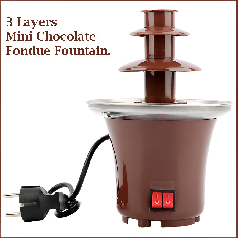 BD-017 Electric 3-Tier Mini Chocolate Fondue Fountain – Elegant Dessert Centerpiece