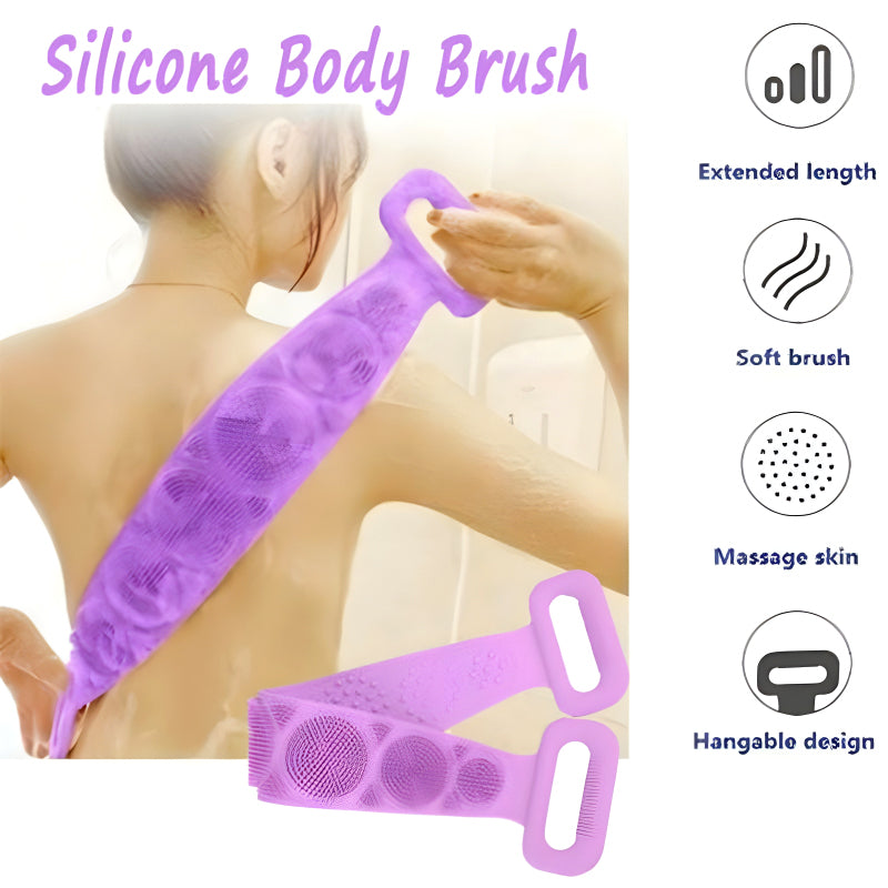 Premium Triple Pack Silicone Body Scrubbers – Soft Loofah Bath Towel & Massage Belt