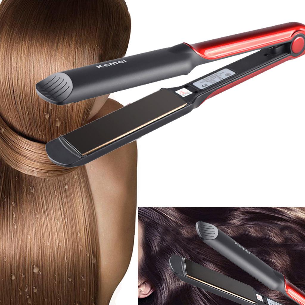 Kemei KM-531 Professional Wet/Dry Ceramic Hair Straightener – Fast Heating Electric Flat Iron