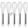 Pack of 5 Stainless Steel Whisk Set – Non-Stick, Flexible Manual Stirrer for Effortless Mixing