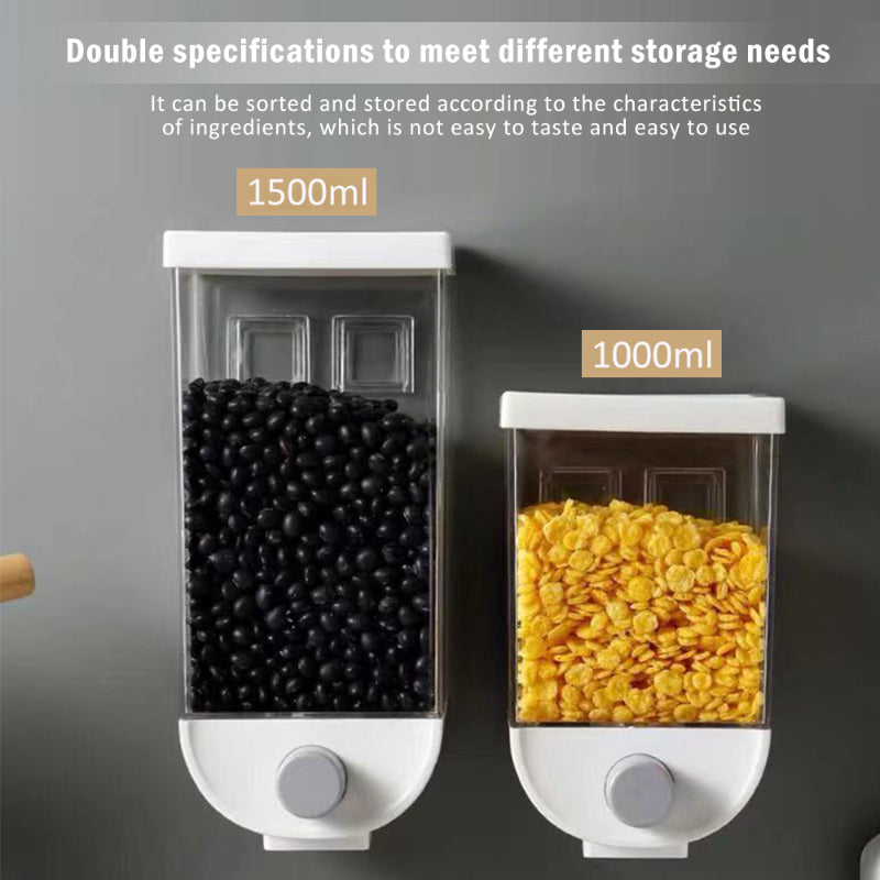 1000ml Transparent Eco-Friendly Wall Mounted Grain Storage Box – Airtight Food Dispenser