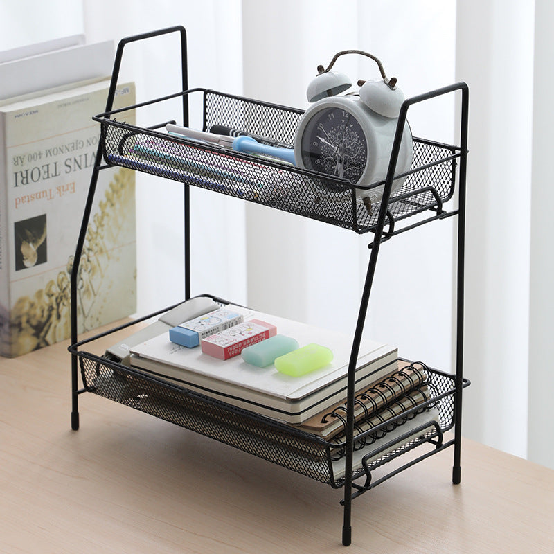 2-Layer Multi-Purpose Mini Portable Iron Organizer Shelf – Eco-Friendly & Stylish Storage Rack