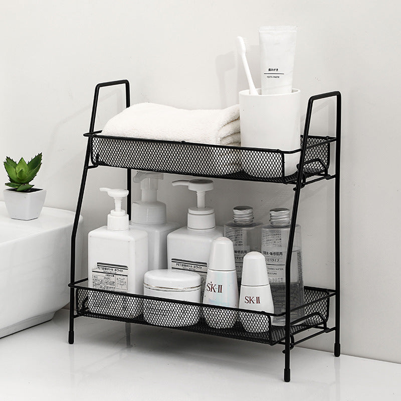 2-Layer Multi-Purpose Mini Portable Iron Organizer Shelf – Eco-Friendly & Stylish Storage Rack