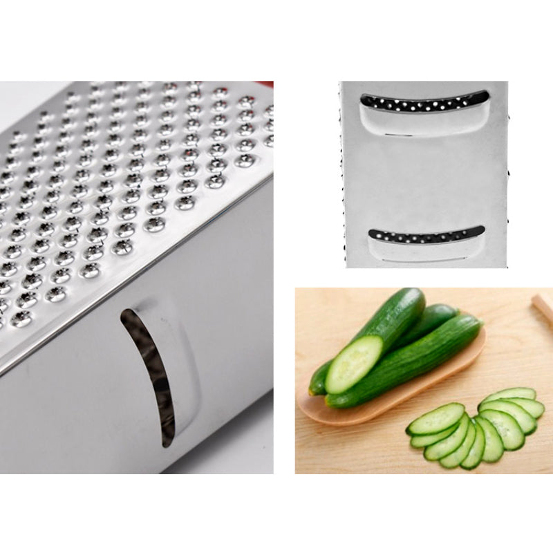 4-Sided 9-Inch Multi-Purpose Stainless Steel Grater – Eco-Friendly Food Slicer