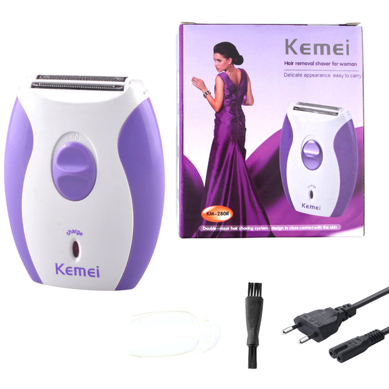 KM-280R Mini Electric Rechargeable Hair Removal Shaver – Compact, Stylish & Hygienic Grooming Tool for Women