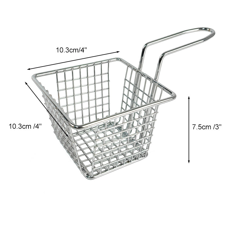 Mini Square Stainless Steel Serving Basket – Perfect for French Fries & More