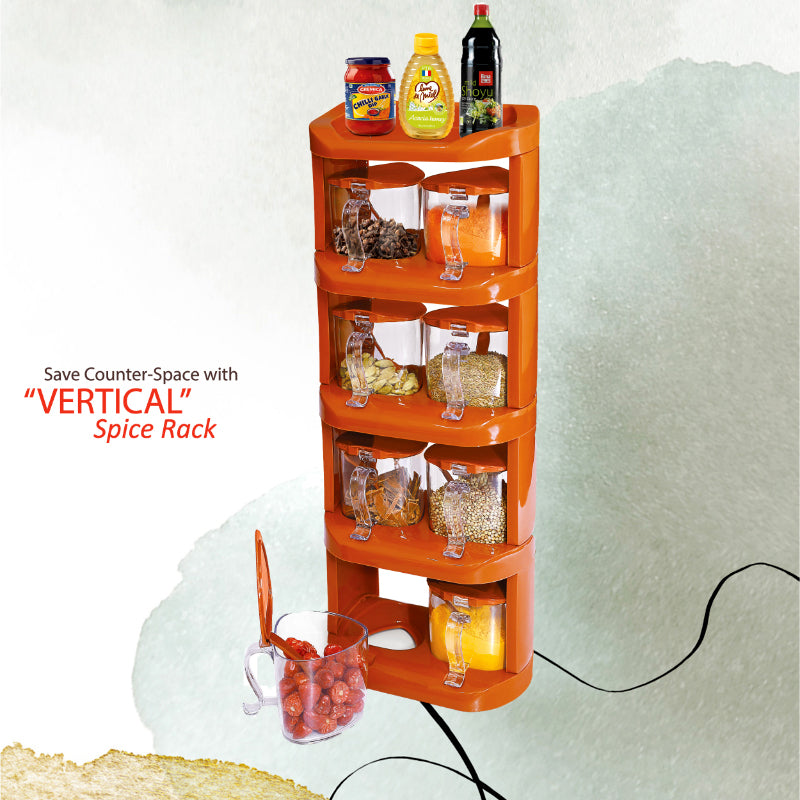 Pretty Neat 5-Tier Vertical Spice Rack – 8 Pcs Set