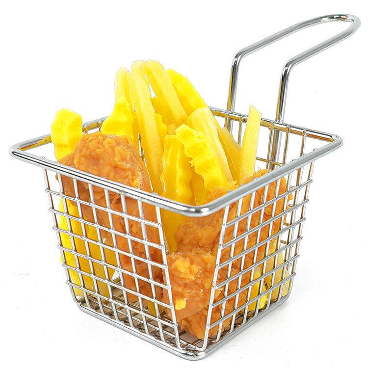 Mini Square Stainless Steel Serving Basket – Perfect for French Fries & More