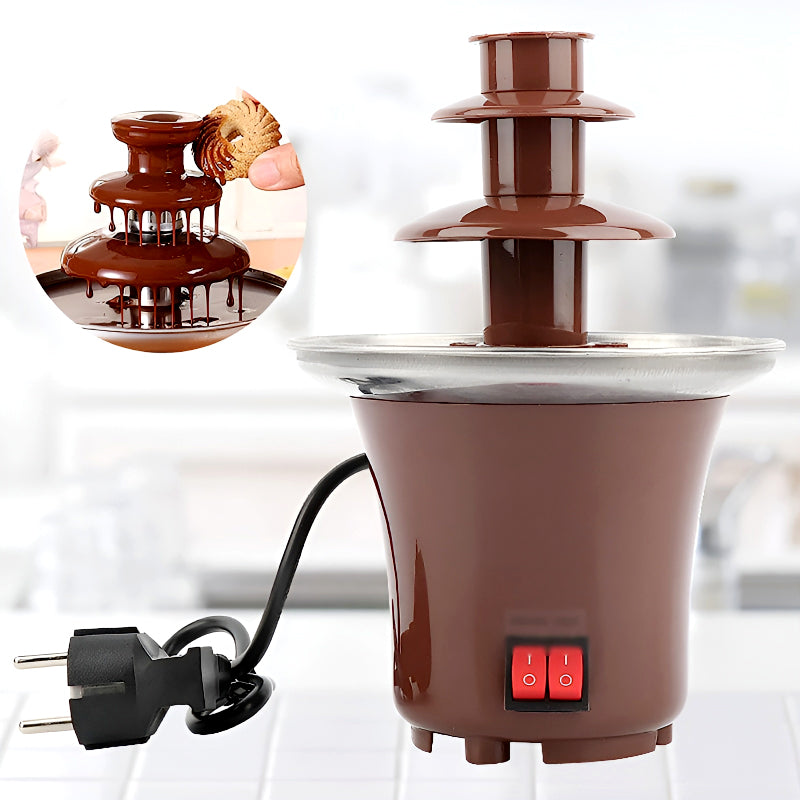 BD-017 Electric 3-Tier Mini Chocolate Fondue Fountain – Elegant Dessert Centerpiece