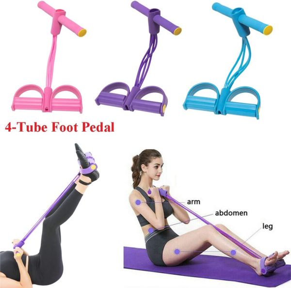 All-in-One Foot Pedal Resistance Band & Pull Rope – Ultimate Sit-Up, Yoga & Tummy Trimmer