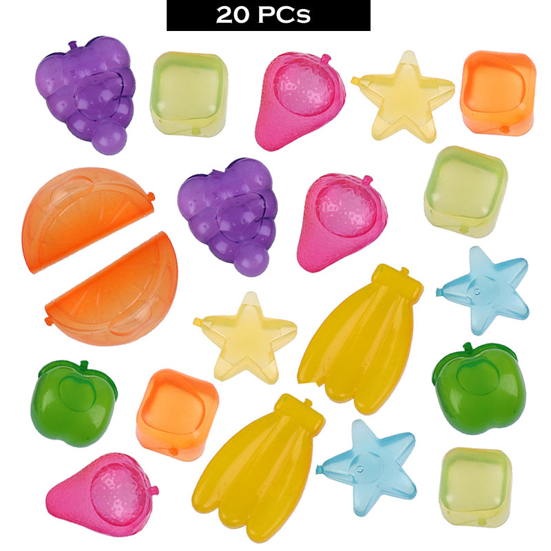 2-Pack Reusable Multi-Shaped Silicone Ice Cubes – 20 Fun, Vibrant Ice Molds