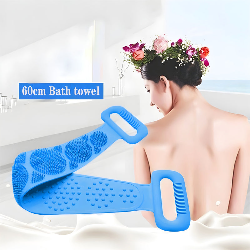 Premium Triple Pack Silicone Body Scrubbers – Soft Loofah Bath Towel & Massage Belt