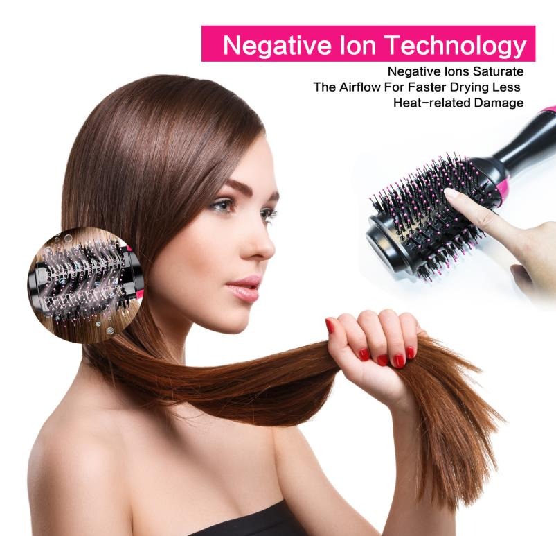 3-in-1 Ionic Hair Styler Brush – Fast Dry, Volumize & Curl for Salon-Quality Looks