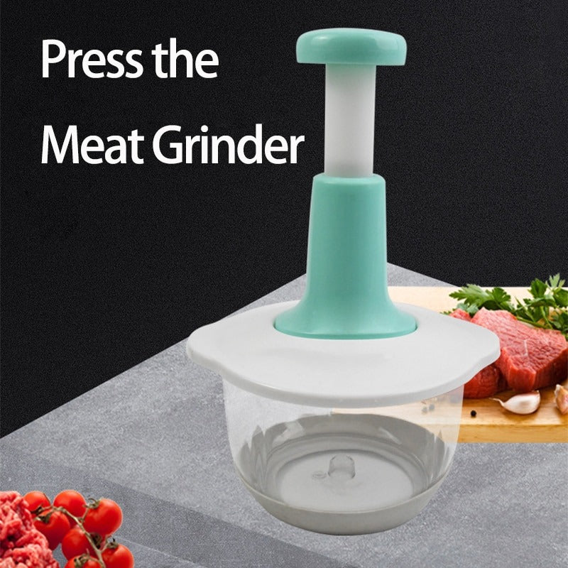 Effortless Hand-Powered 4-Blade Food Chopper – Chop, Mix & Mince in Seconds!