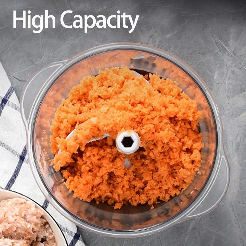 Effortless Hand-Powered 4-Blade Food Chopper – Chop, Mix & Mince in Seconds!