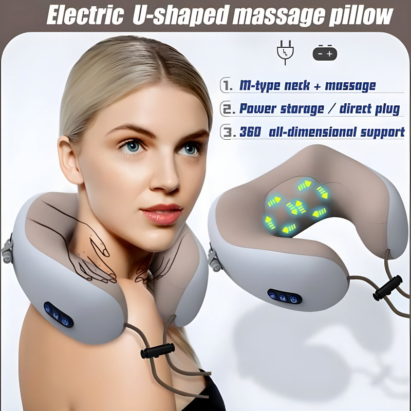 Compact & Versatile Electric U-Shaped Massage Pillow – Ultimate Cervical Massager for Home, Car & Outdoor Relaxation