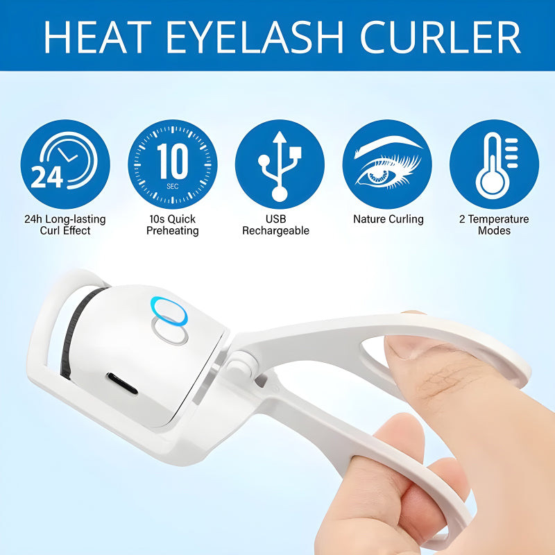 Compact & Rechargeable Mini Electric Eyelash Curler – 30-Second Preheat for Stunning Curls