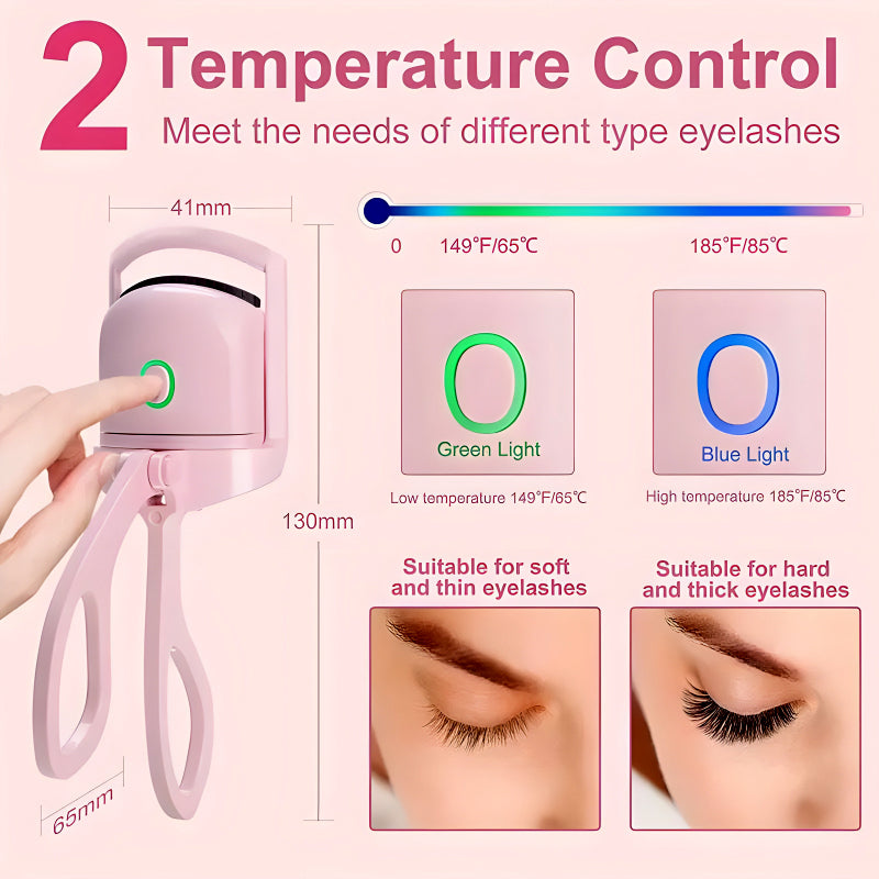 Compact & Rechargeable Mini Electric Eyelash Curler – 30-Second Preheat for Stunning Curls