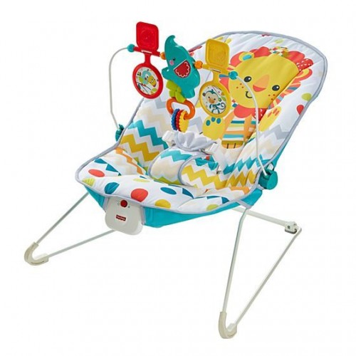 Fisher-Price® Colourful Carnival Bouncer – Calming & Entertaining Infant Bouncer with Removable Toy Bar