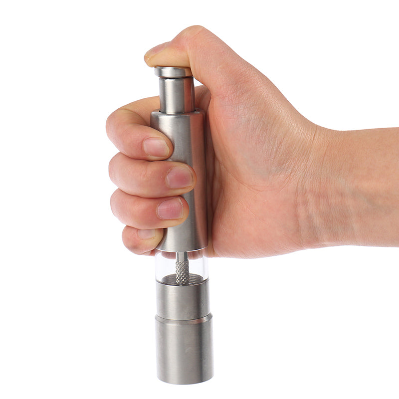 One-Handed Operation Thumb Push Stainless Steel Spice Grinder – Eco-Friendly & Portable