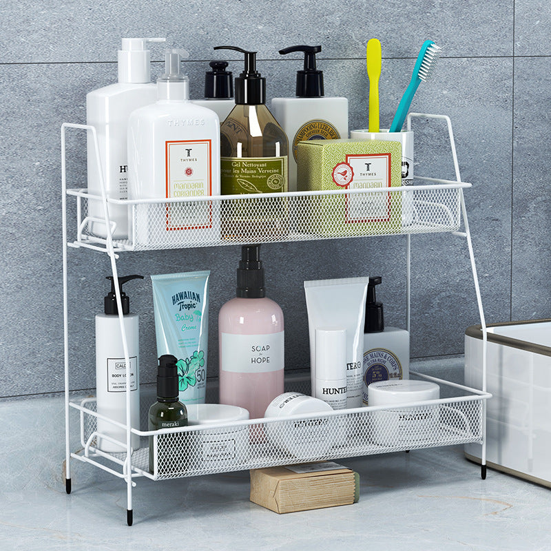 2-Layer Multi-Purpose Mini Portable Iron Organizer Shelf – Eco-Friendly & Stylish Storage Rack