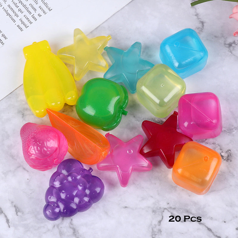 2-Pack Reusable Multi-Shaped Silicone Ice Cubes – 20 Fun, Vibrant Ice Molds