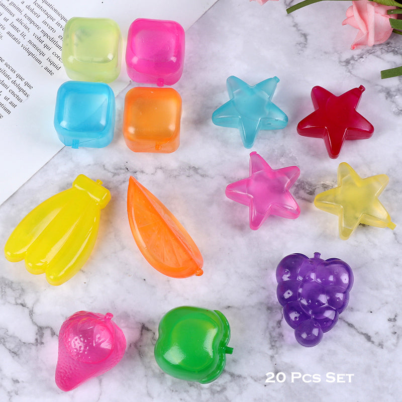 2-Pack Reusable Multi-Shaped Silicone Ice Cubes – 20 Fun, Vibrant Ice Molds