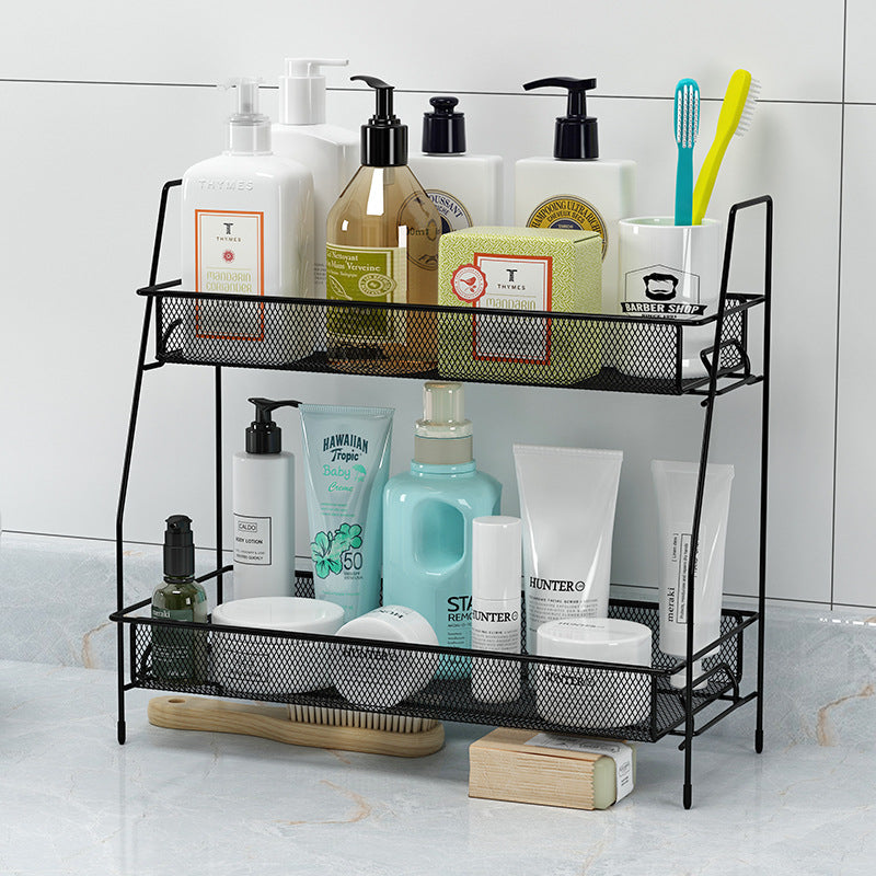 2-Layer Multi-Purpose Mini Portable Iron Organizer Shelf – Eco-Friendly & Stylish Storage Rack