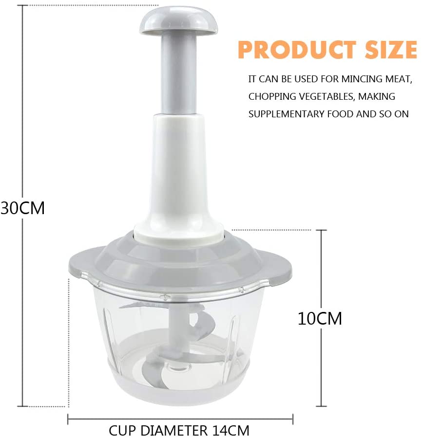 Effortless Hand-Powered 4-Blade Food Chopper – Chop, Mix & Mince in Seconds!