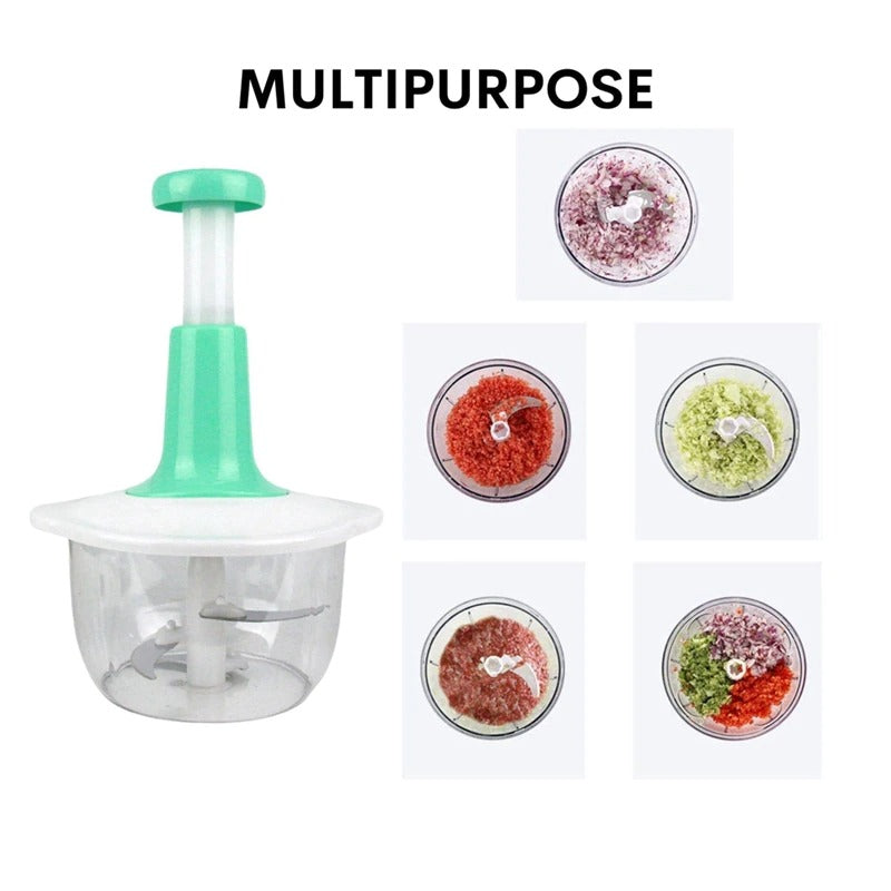 Effortless Hand-Powered 4-Blade Food Chopper – Chop, Mix & Mince in Seconds!