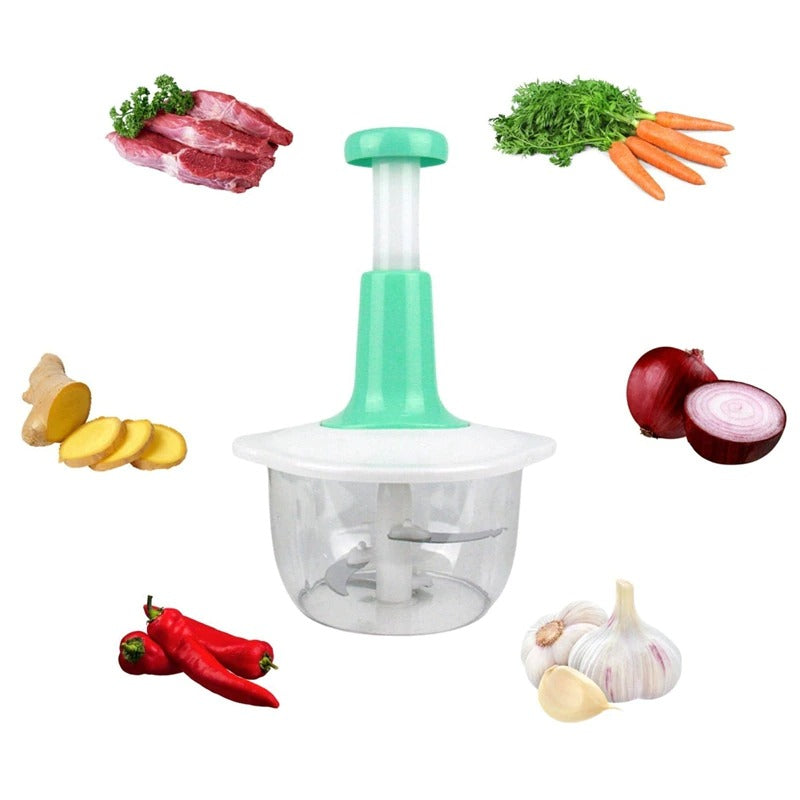 Effortless Hand-Powered 4-Blade Food Chopper – Chop, Mix & Mince in Seconds!