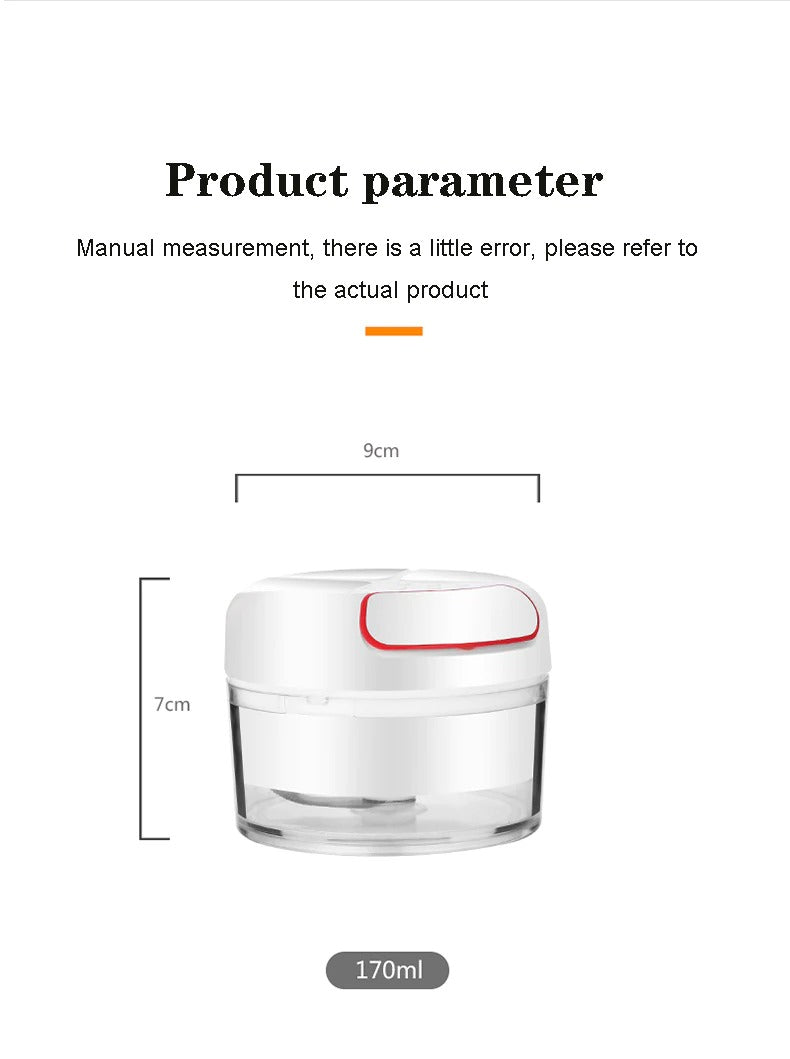 Mini Food Garlic & Vegetable Chopper – Manual Multi-Function Grinder