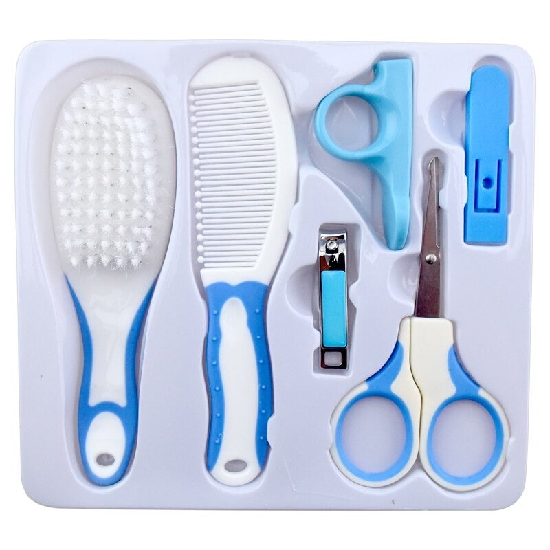 6-in-1 Baby Grooming Kit – Practical Clipper, Hair Brush, Nail Clipper & More for Newborns (Pink/Blue)