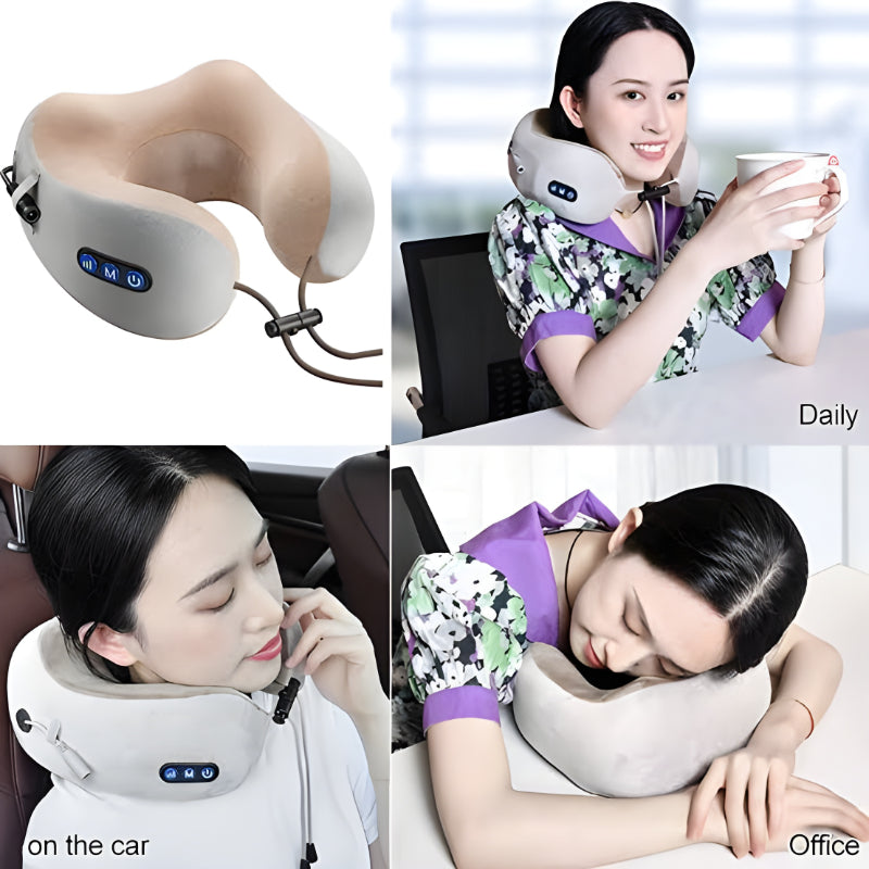 Compact & Versatile Electric U-Shaped Massage Pillow – Ultimate Cervical Massager for Home, Car & Outdoor Relaxation