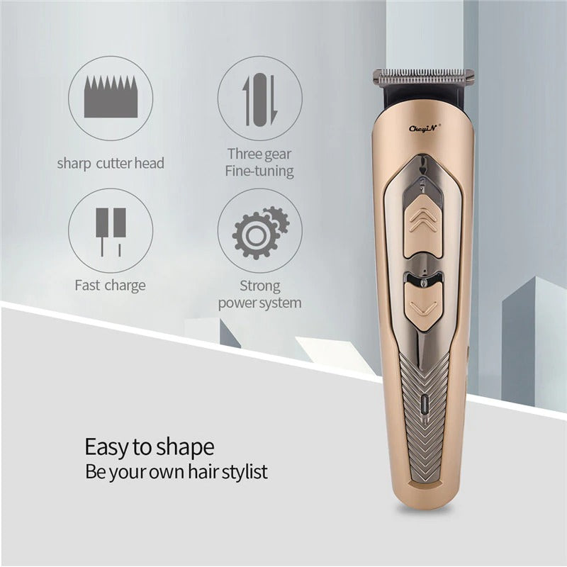 Professional Electric Hair Clipper – Rechargeable Cutting Machine with 4 Length Limit Combs