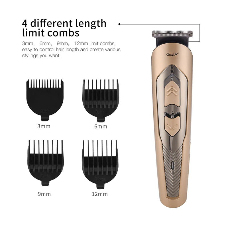 Professional Electric Hair Clipper – Rechargeable Cutting Machine with 4 Length Limit Combs