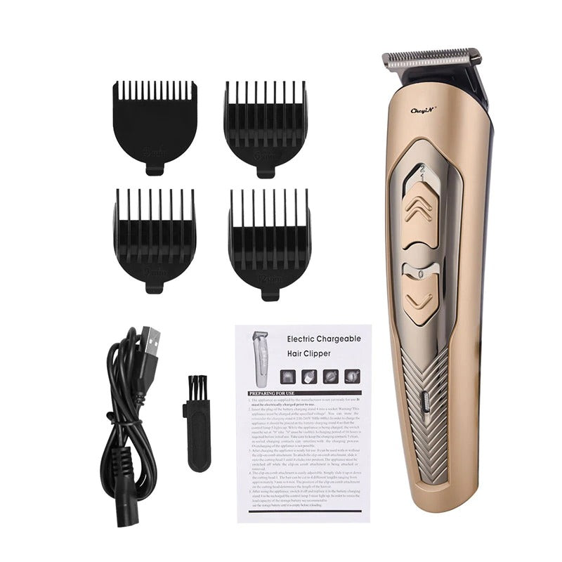 Professional Electric Hair Clipper – Rechargeable Cutting Machine with 4 Length Limit Combs