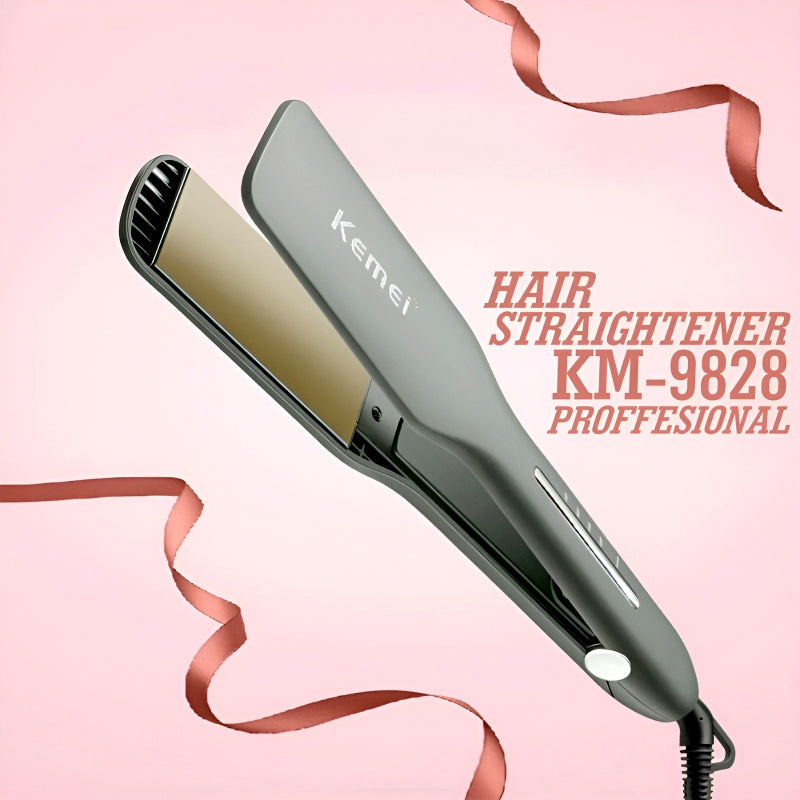 Kemei KM-9828 Professional Hair Straightener – Ceramic Tourmaline Plates, 750°F Max Heat